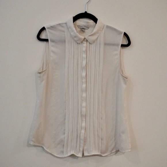 white chiffon sleeveless top